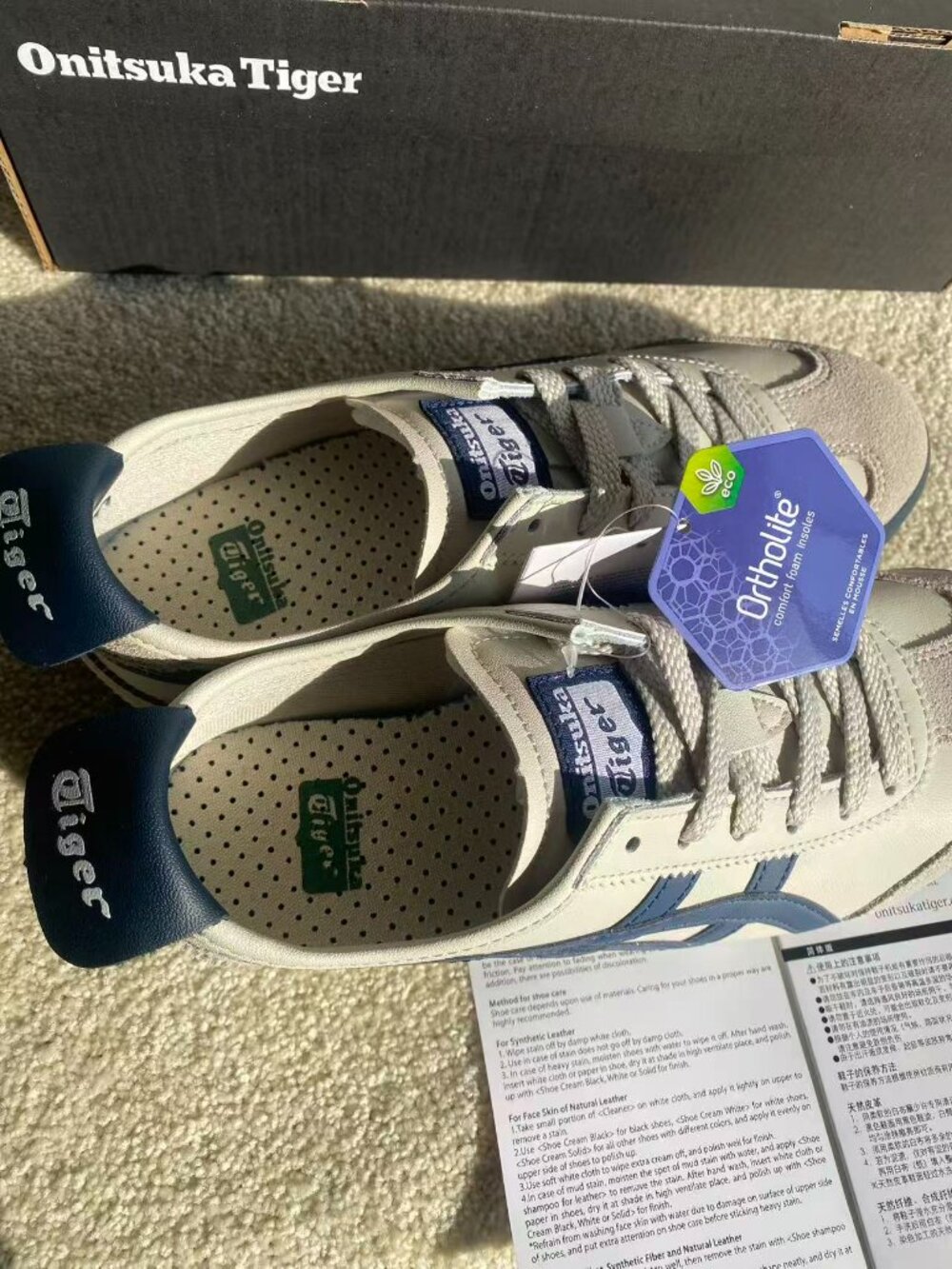 Onitsuka Tiger Mexico 66 Cream Navy Blue Sneakers NWT Unisex Shoes - Picture 7 of 7